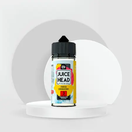 3D display podium psd gray minimal product backdrop Juice Head Mango Strawberry