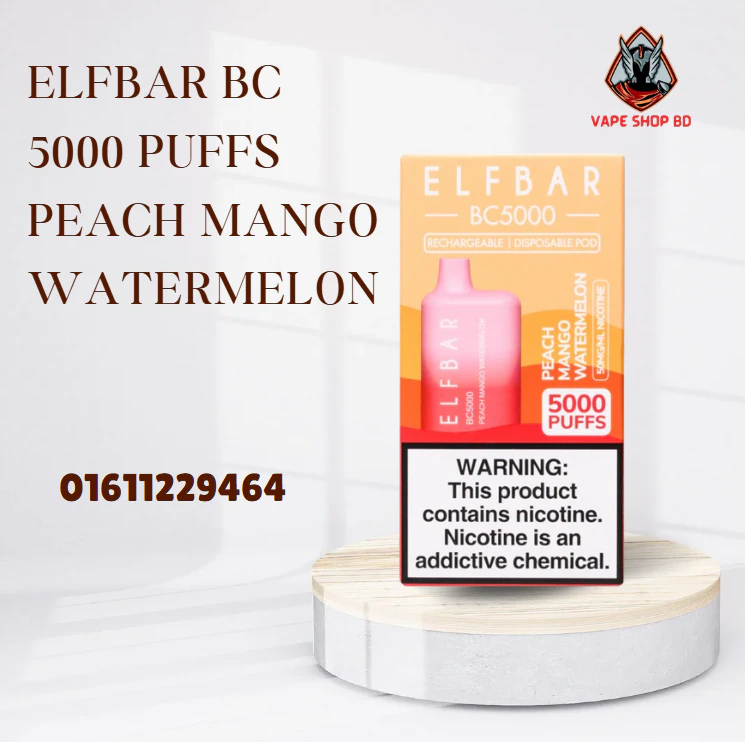 Elfbar BC 5000 PUffs Peach Mango Watermelon Elfbar BC5000 Puffs Peach Mango Watermelon