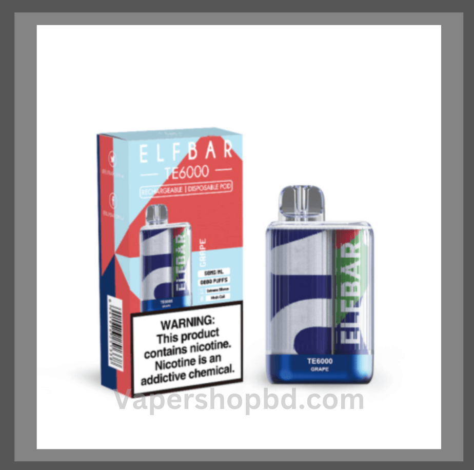 ELFBAR TE6000 DISPOSABLE VAPE – GRAPE ELFBAR TE6000 DISPOSABLE