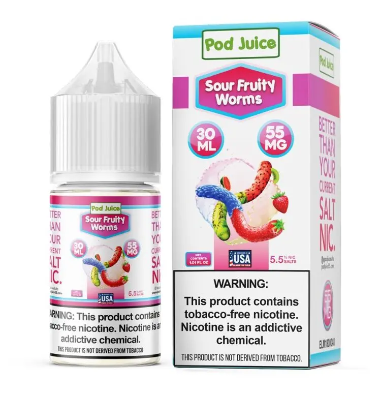 Pod Juice Sour Fruity Worms Nic Salt 30 ML Pod Juice Sour Fruity Worms Nic Salt 30 ML