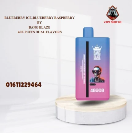 Blueberry Ice.Blueberry Raspberry By Bang Blaze 40k Puffs Dual Flavors