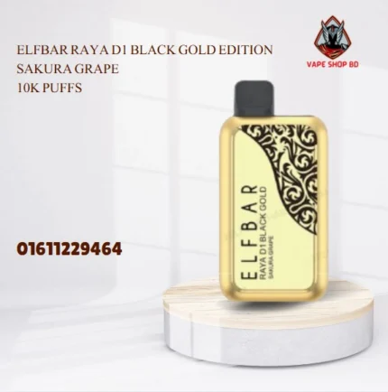 Elfbar Raya D1 Black Gold Edition Sakura Grape 10k puffs