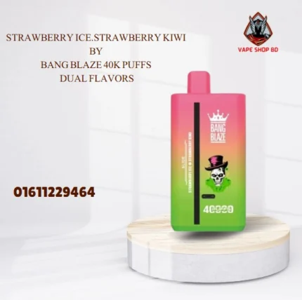 Strawberry Ice.Strawberry Kiwi By Bang Blaze 40k Puffs Dual Flavors