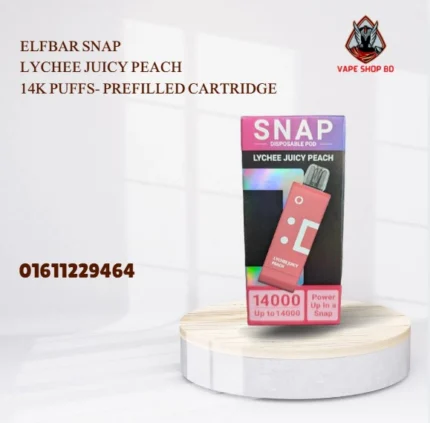Elfbar Snap Lychee Juicy Peach 14K Puffs- Prefilled Cartridge